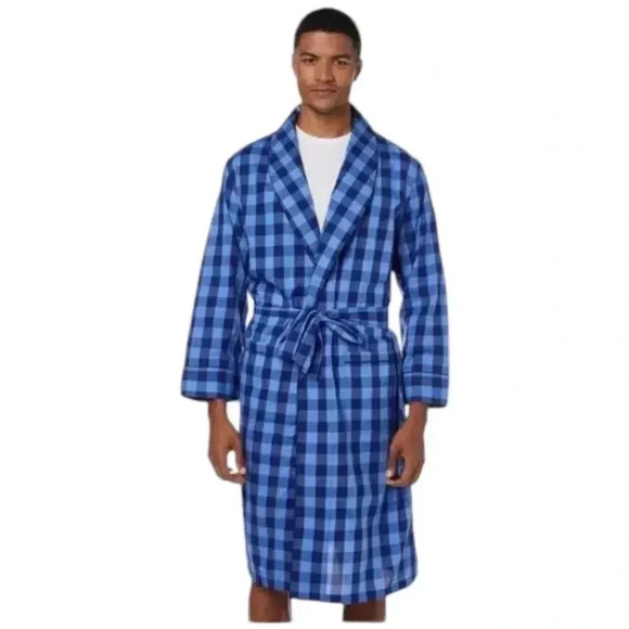 Nautica Sleepwear  NWT Belted Blue Plaid Robe Size Small-Med - Picture 1 of 9